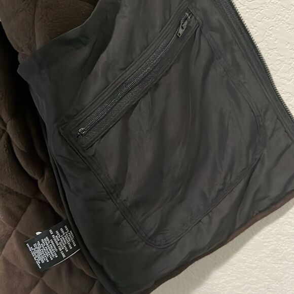 MAGASCHONI Women's Full Zip Diamond Quilted Vest, Black/Brown, Size S - Picture 9 of 11